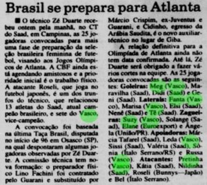 Matéria falando sobre as jogadoras convocadas para preparação do Brasil nas Olimpíadas (Foto: Jornal do Brasil)