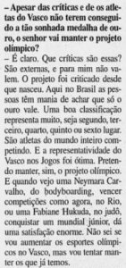 Eurico respondendo aos questionamentos a respeito do “Projeto Olímpico do Vasco” (Foto: Jornal do Brasil)