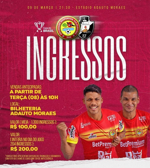 Juazeirense Divulga Venda De Ingressos Para A Partida Contra O Vasco