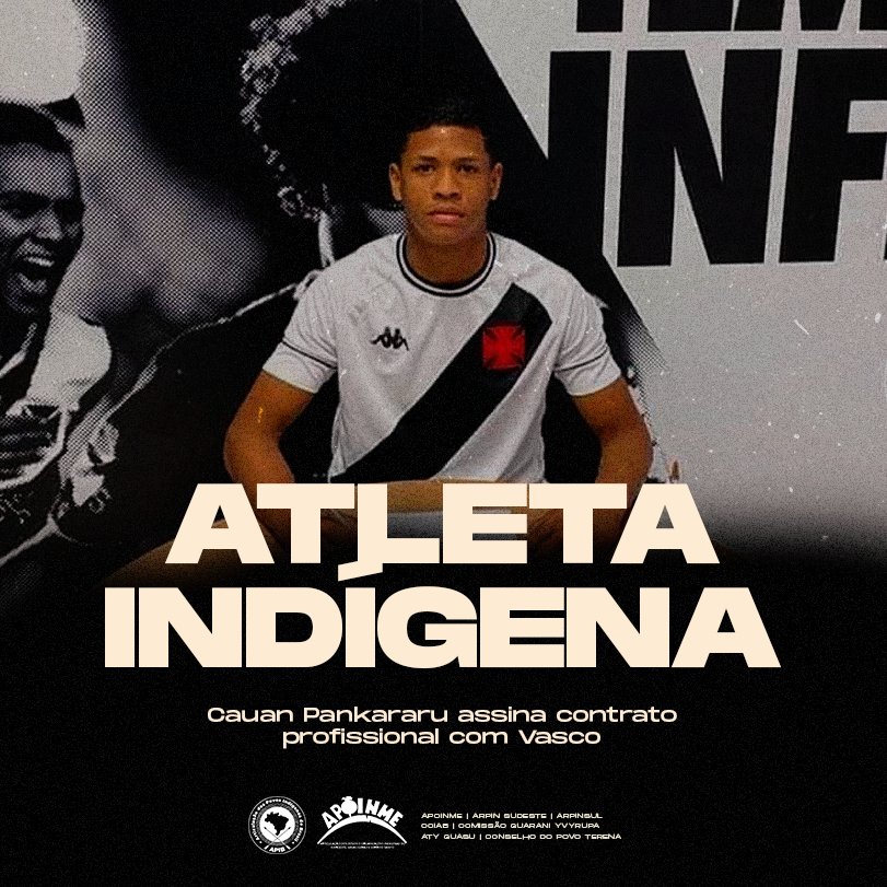 Representatividade! Vasco assina contrato profissional com Cauan Lucas, jovem indígena