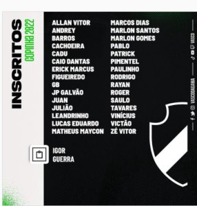 lista vasco copinha 2022