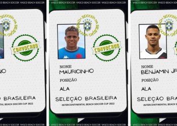 Beach Soccer: três jogadores do Vasco são convocados pela Seleção Brasileira