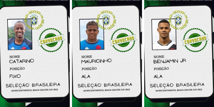 Beach Soccer: três jogadores do Vasco são convocados pela Seleção Brasileira