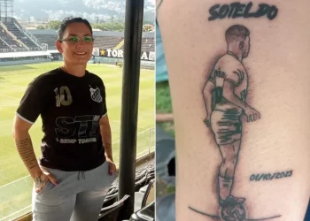 Torcedora do Santos é atacada nas redes sociais após tatuar lance de Soteldo contra o Vasco