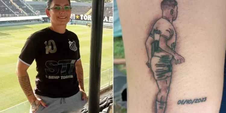 Torcedora do Santos é atacada nas redes sociais após tatuar lance de Soteldo contra o Vasco