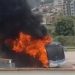 Ônibus do Vasco sub-14 pega fogo na estrada