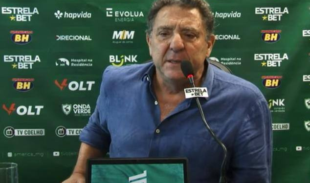 Presidente do América-MG revela mágoa com o Vasco: "Fomos atravessados"