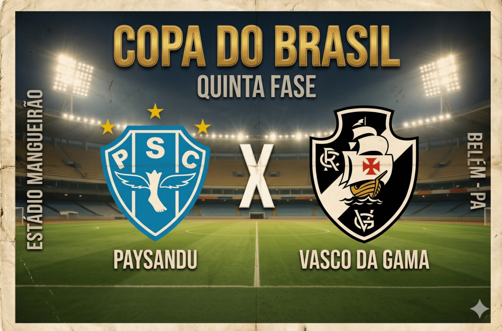Dia de estreia! Vasco visita o Paysandu buscando vantagem na quinta fase da Copa do Brasil