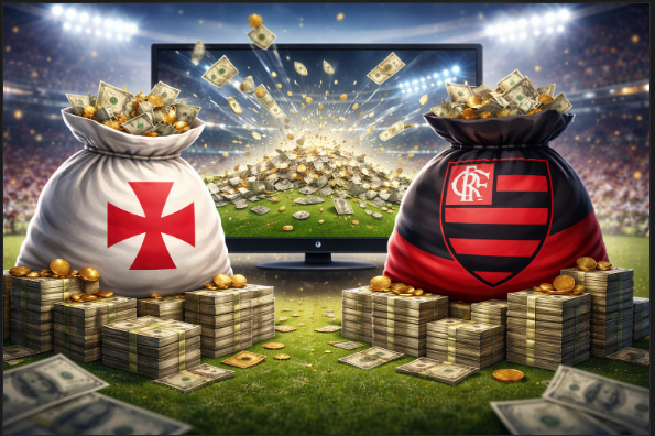 Fim do abismo: Vasco reduz distância financeira para o Flamengo na TV